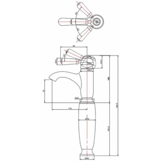 Burlington Chelsea Curved Tall Basin Mixer without Waste